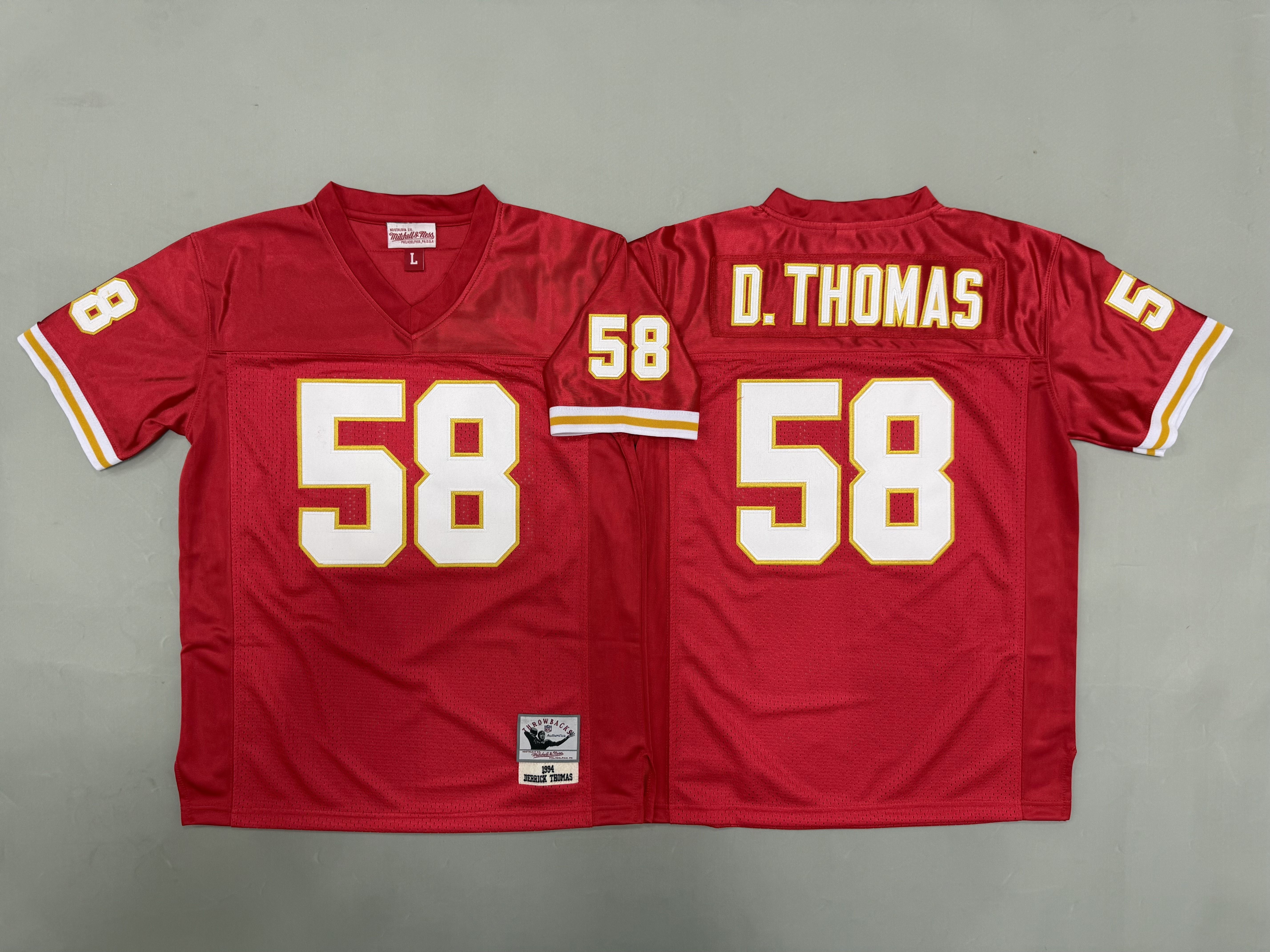 Youth 2026 Kansas City Chiefs #58 D.Thomas Red Throwback Limited NFL Jersey style 01->youth nfl jersey->Youth Jersey